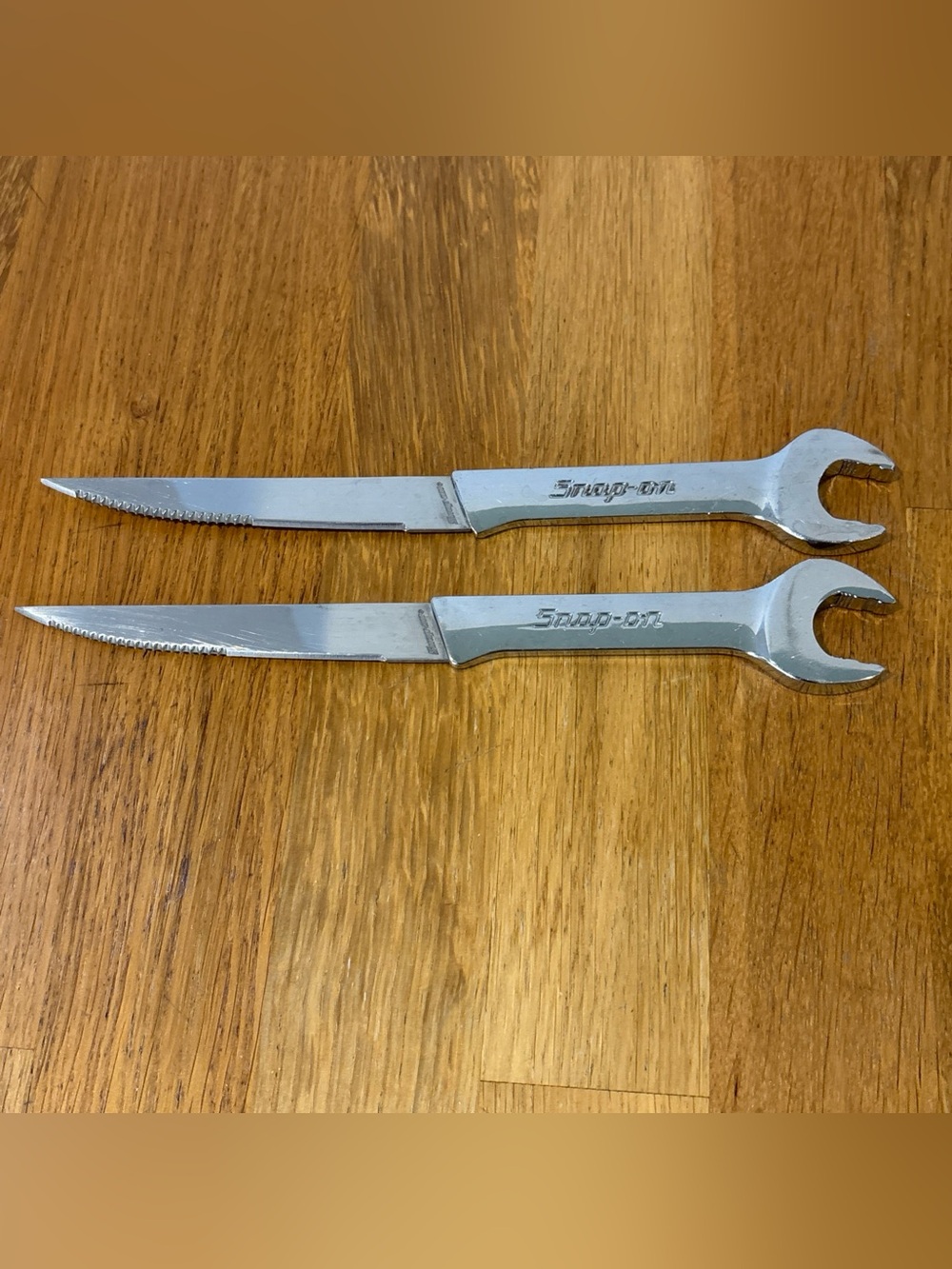 Original Snap On Wrench Stainless Steel Steak Knives 2 Pieces